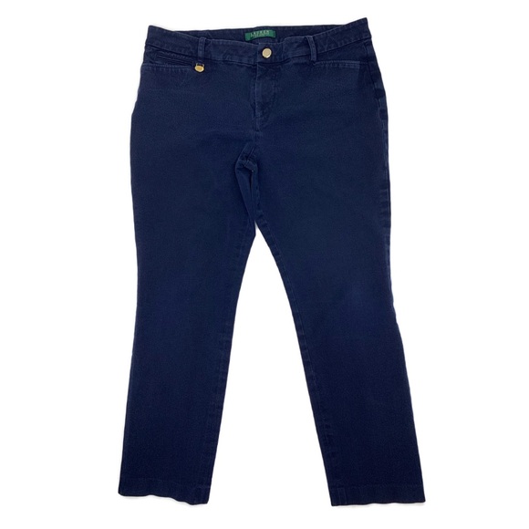 Lauren Ralph Lauren Petite Dark Wash Straight Leg Jeans Size 12P - Picture 2 of 16